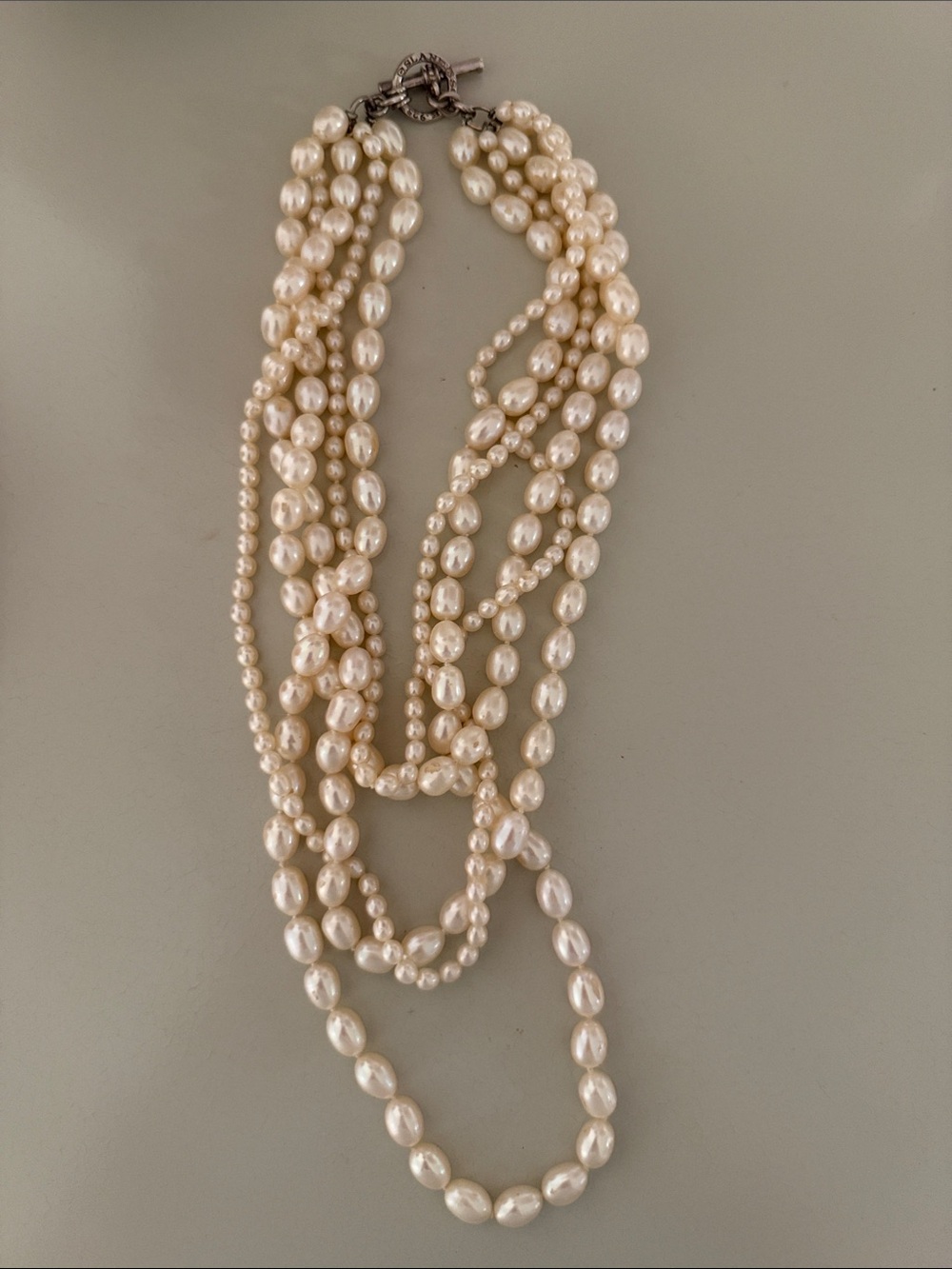 SLANE Multi-Strand Pearl Necklace in Cream